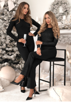 Błyszczące body ze stójką Really Simple Schwarz