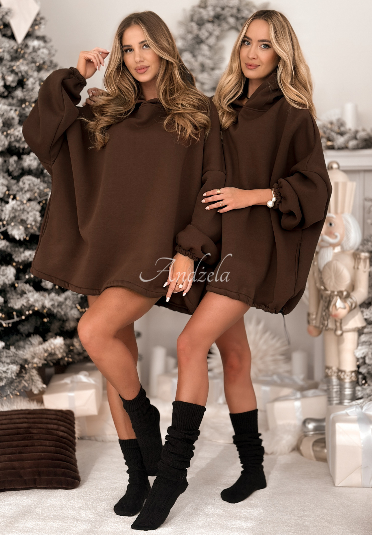 Langer, Oversize Hoodie Still Cute Schokoladenbraun