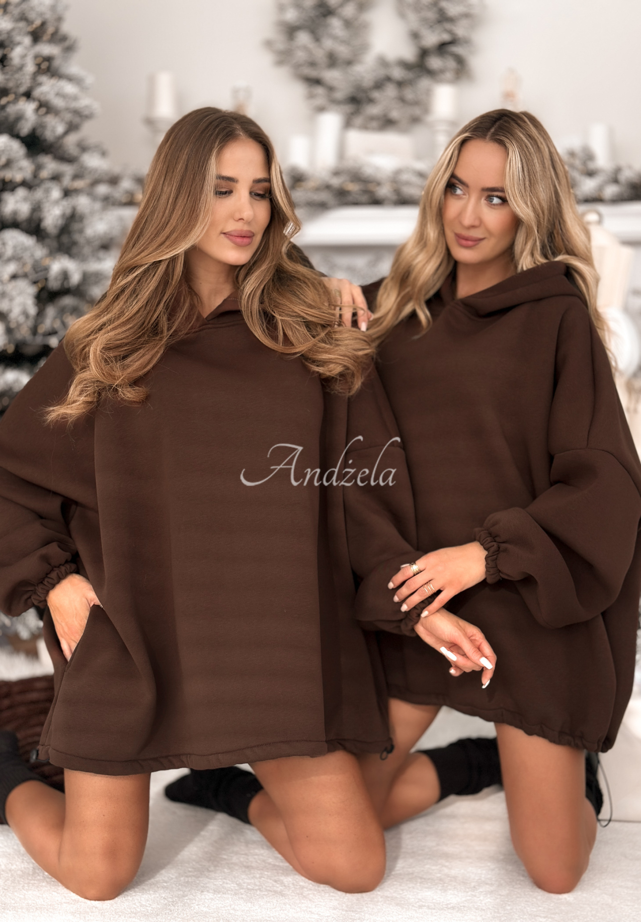 Langer, Oversize Hoodie Still Cute Schokoladenbraun