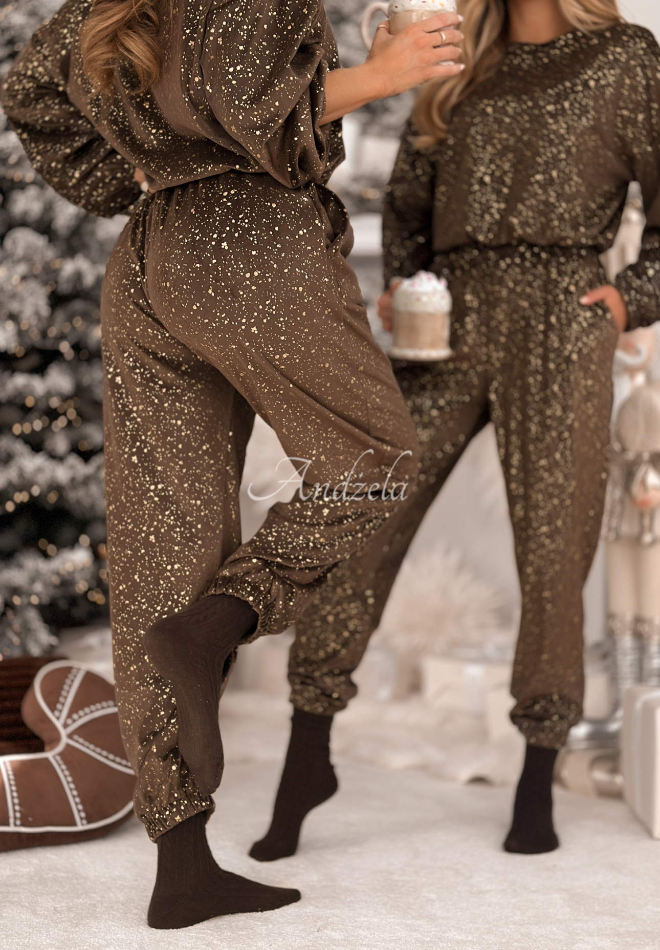 Velours-Set Gold Twilight Schokoladenbraun