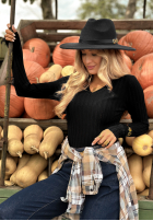 Prążkowana Bluse longsleeve Wrong Time Schwarz