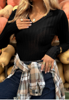 Prążkowana bluzka longsleeve Wrong Time czarna