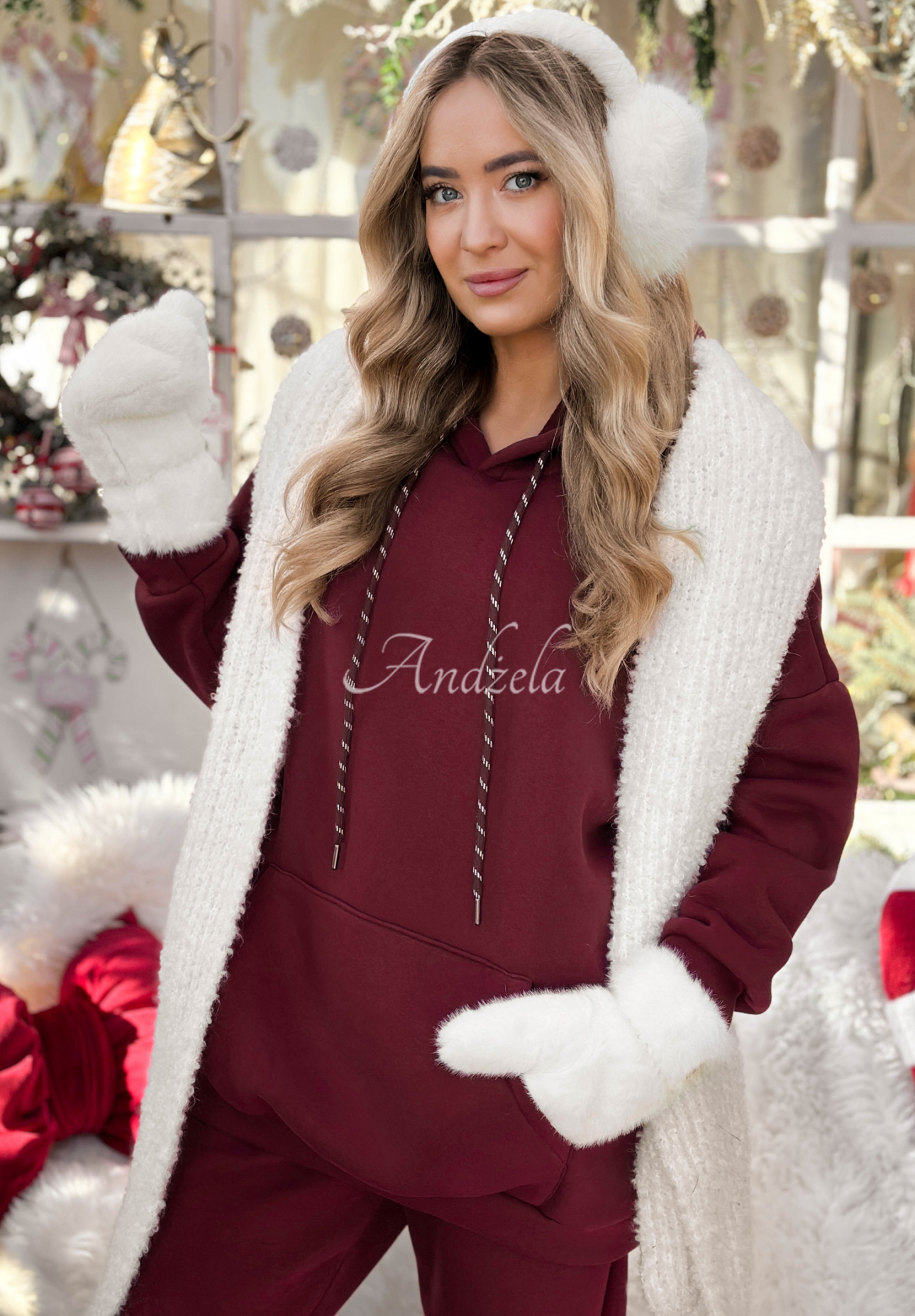 Trainingsanzug Set Sweatshirt und Hose Chill Code Burgunderrot