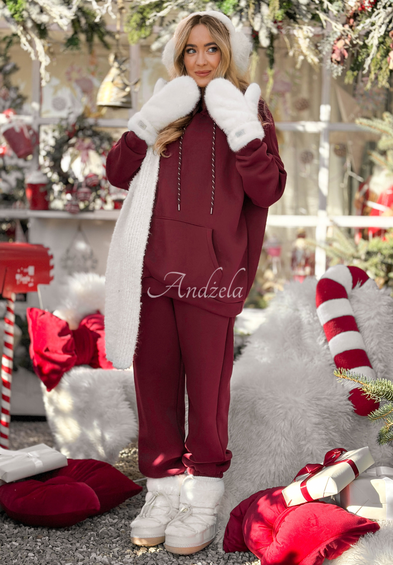 Trainingsanzug Set Sweatshirt und Hose Chill Code Burgunderrot