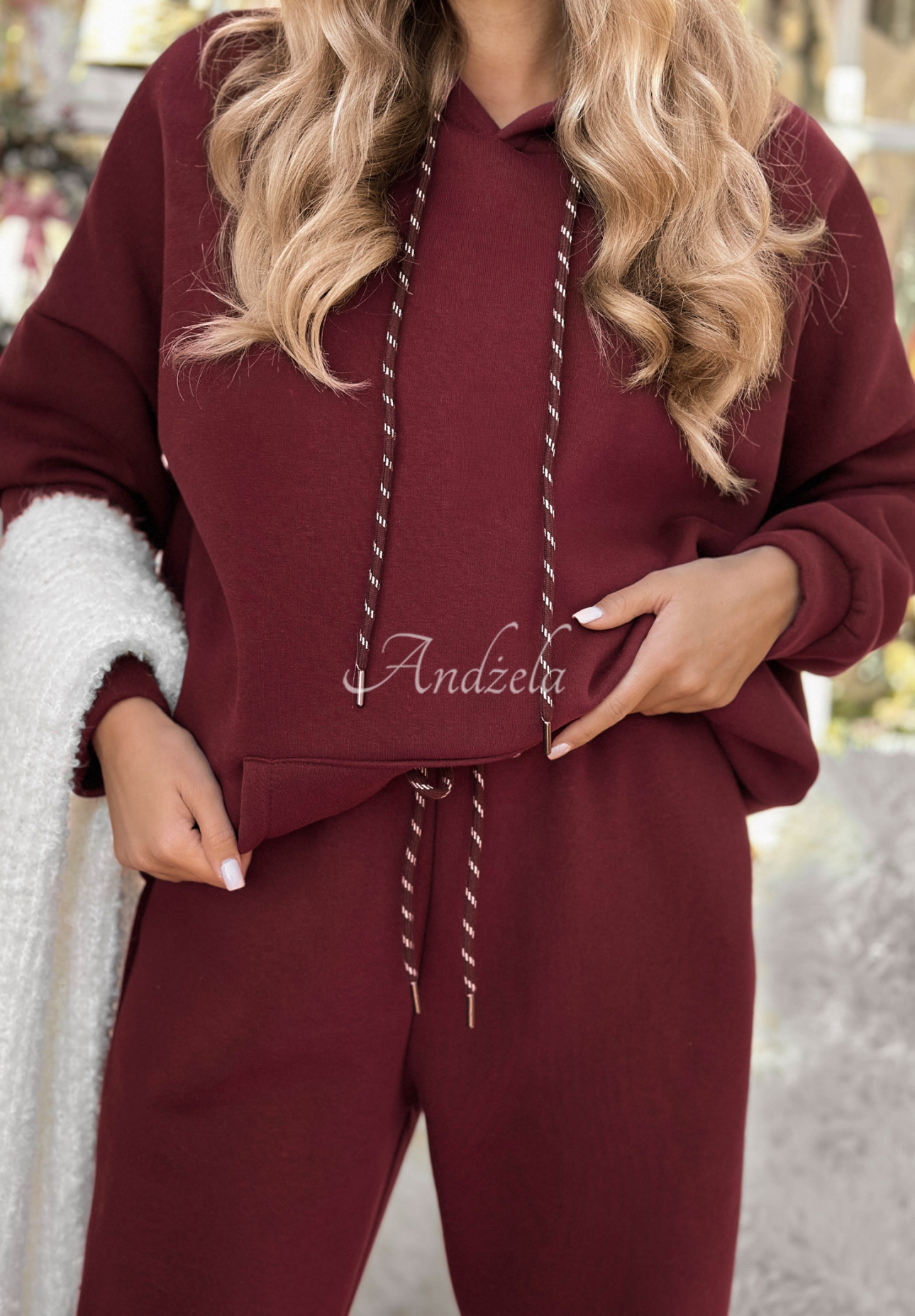 Trainingsanzug Set Sweatshirt und Hose Chill Code Burgunderrot