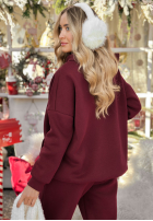 Sweat Set Sweatshirt i Hose Chill Code Burgunderrot