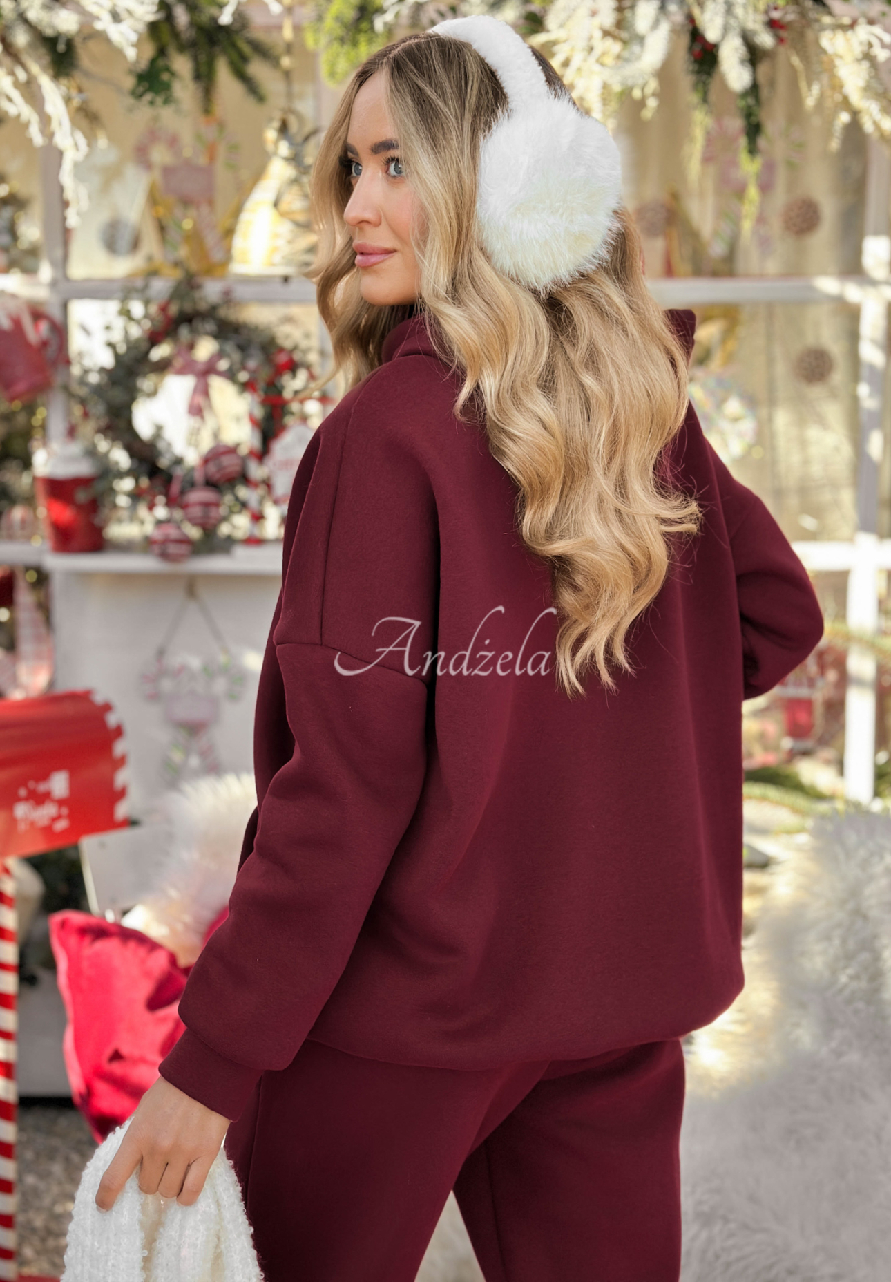 Trainingsanzug Set Sweatshirt und Hose Chill Code Burgunderrot