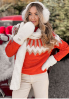 Gemusterter Wollpullover Corta Orange