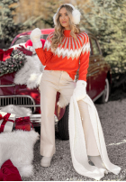 Wzorzysty Pullover z wełną Corta Rot