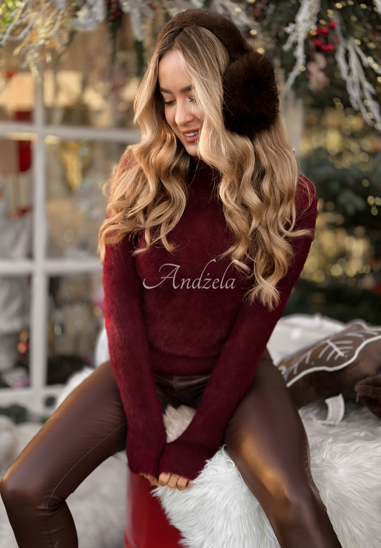 Rollkragenpullover Softest Mind Burgunderrot