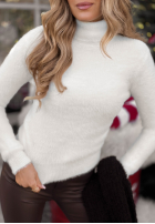 Pullover alpaka z golfem Softest Mind Ecru