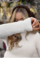 Pullover alpaka z golfem Softest Mind Ecru