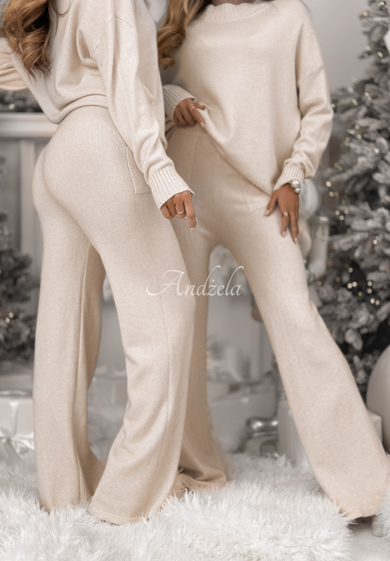 Strickset Pullover und Hose aus Viskose Peace Of Mind Ecru