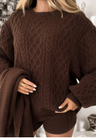 Set 2w1 Pullover z szalem Northern Attitude Schokoladenbraun