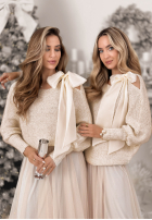 Pullover oversize z kokardą Dreams Of Snow Ecru