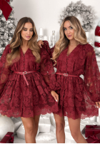 Koronkowa Kleid Falling For Me Burgunderrot