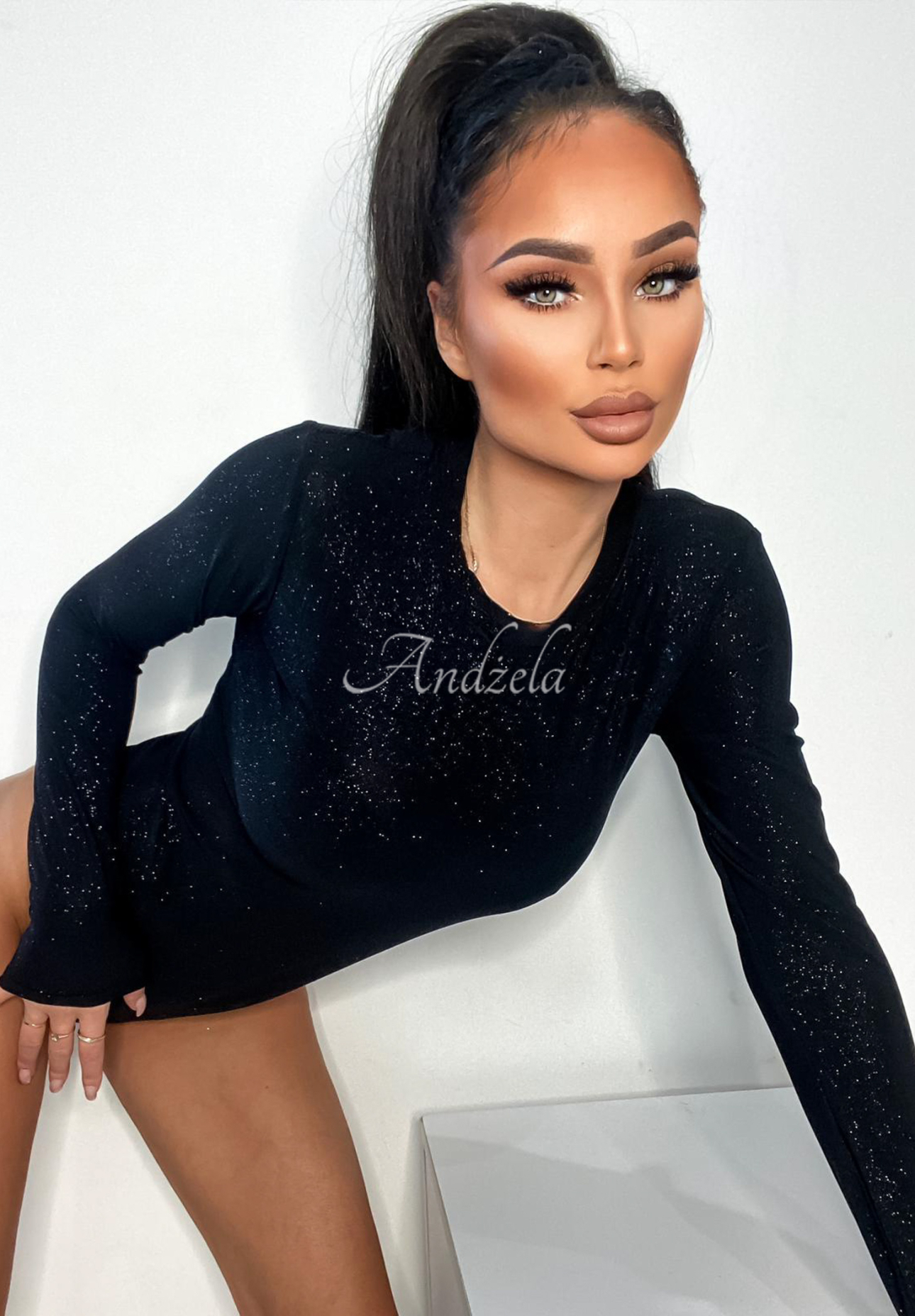 Glänzender Body Really Simple Schwarz