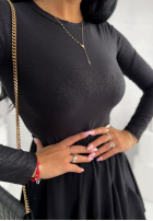 Błyszczące body ze stójką Really Simple Schwarz