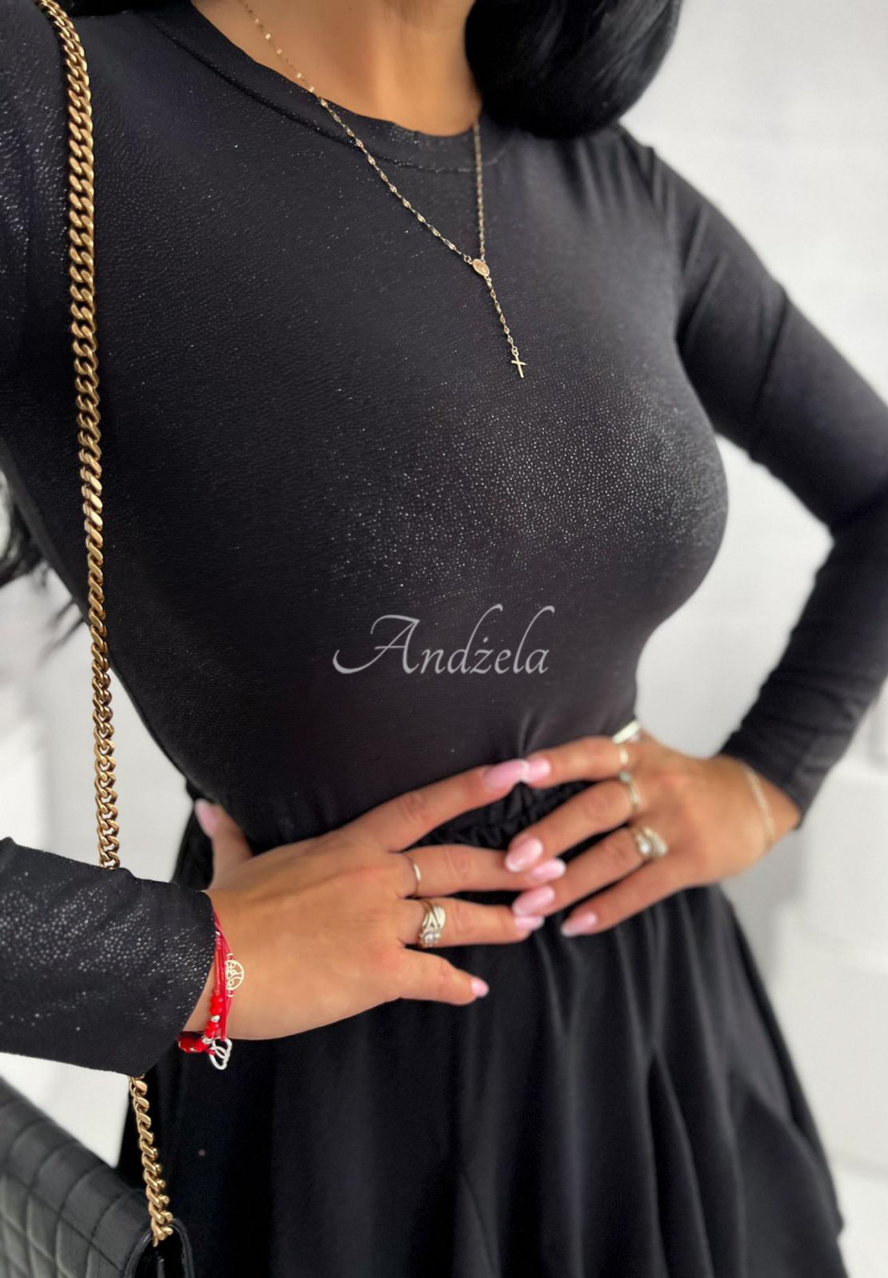 Glänzender Body Really Simple Schwarz