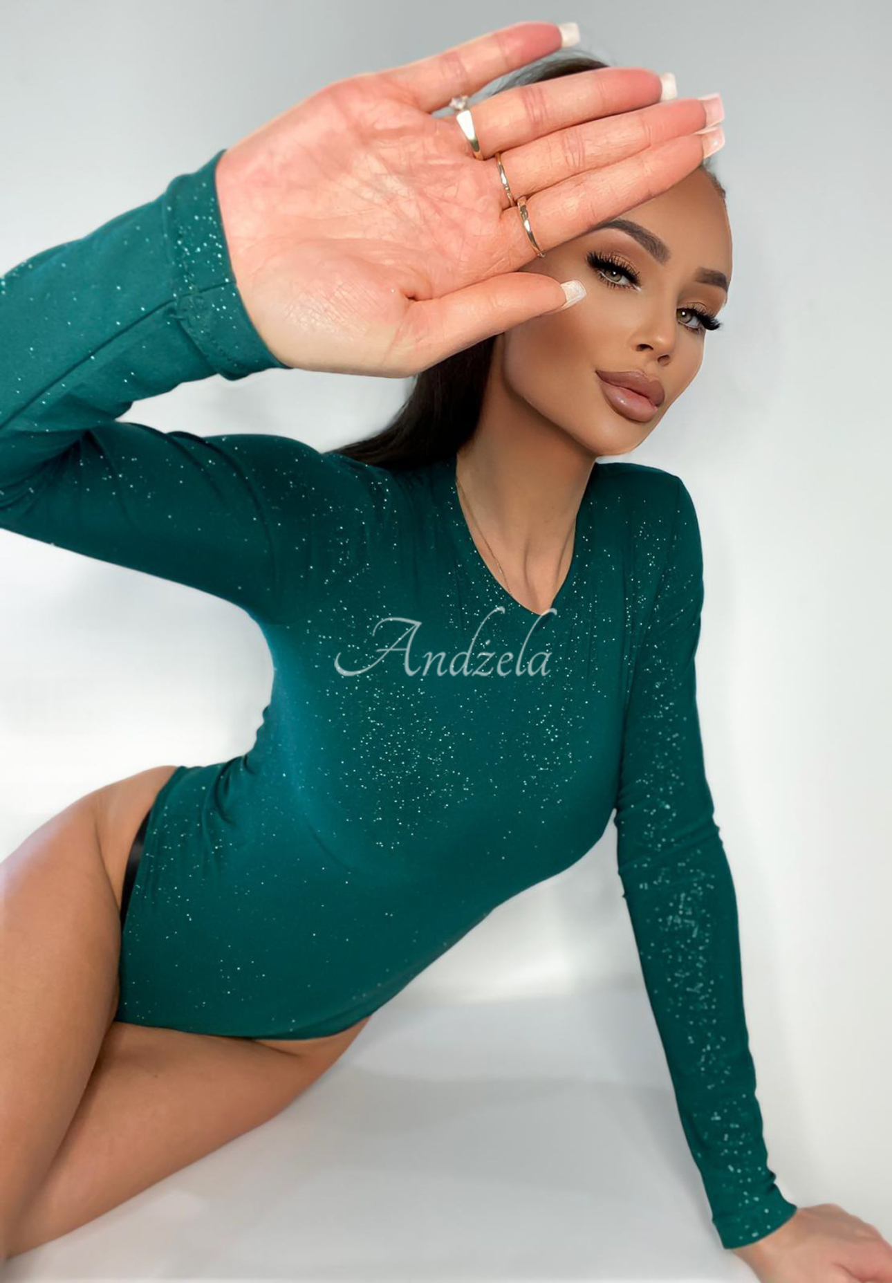 Glänzender Body Really Simple Flaschengrün