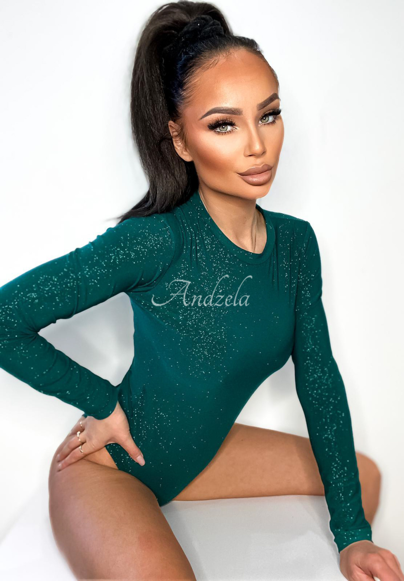 Glänzender Body Really Simple Flaschengrün