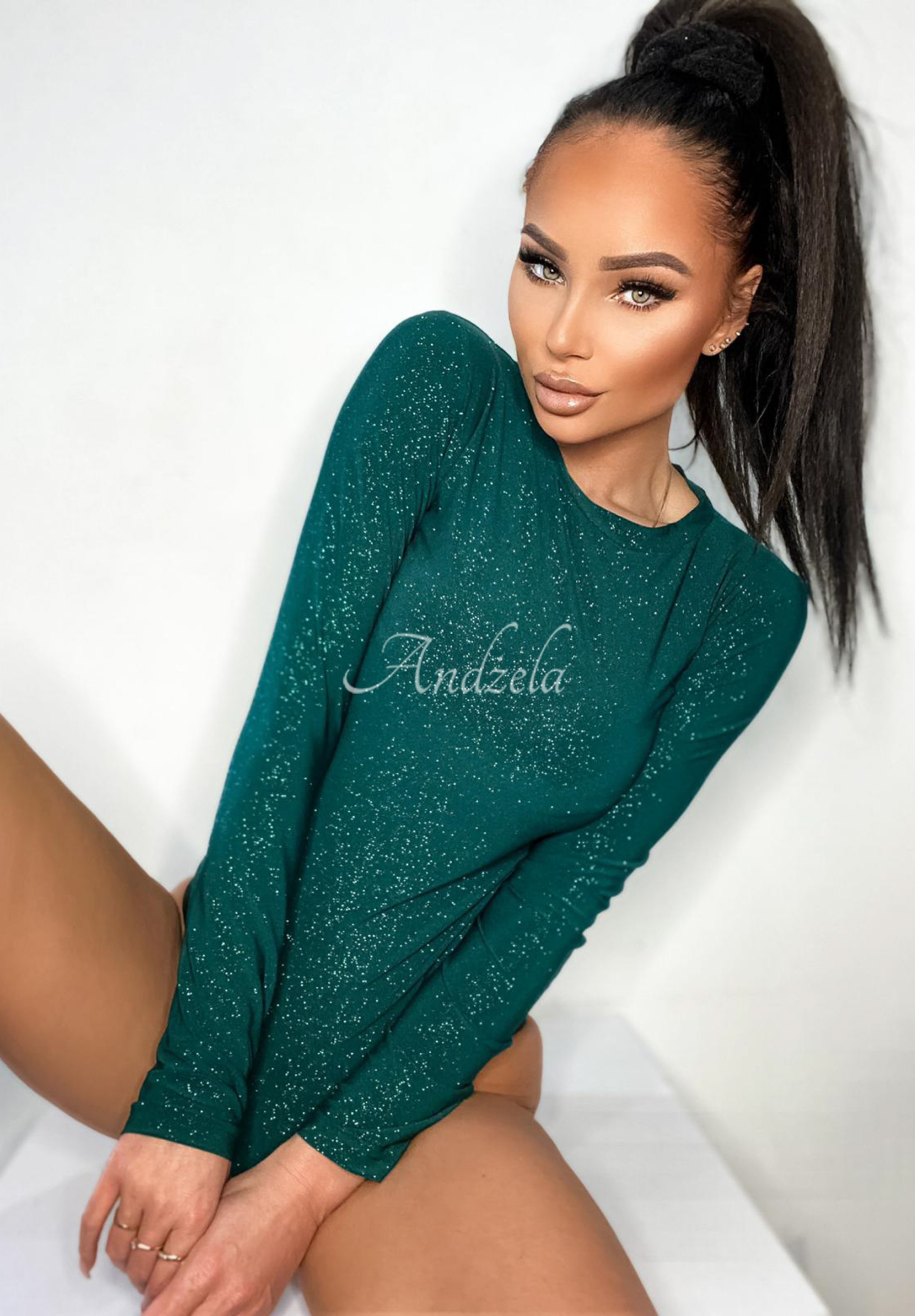 Glänzender Body Really Simple Flaschengrün