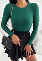 Błyszczące body ze stójką Really Simple Flaschengrün