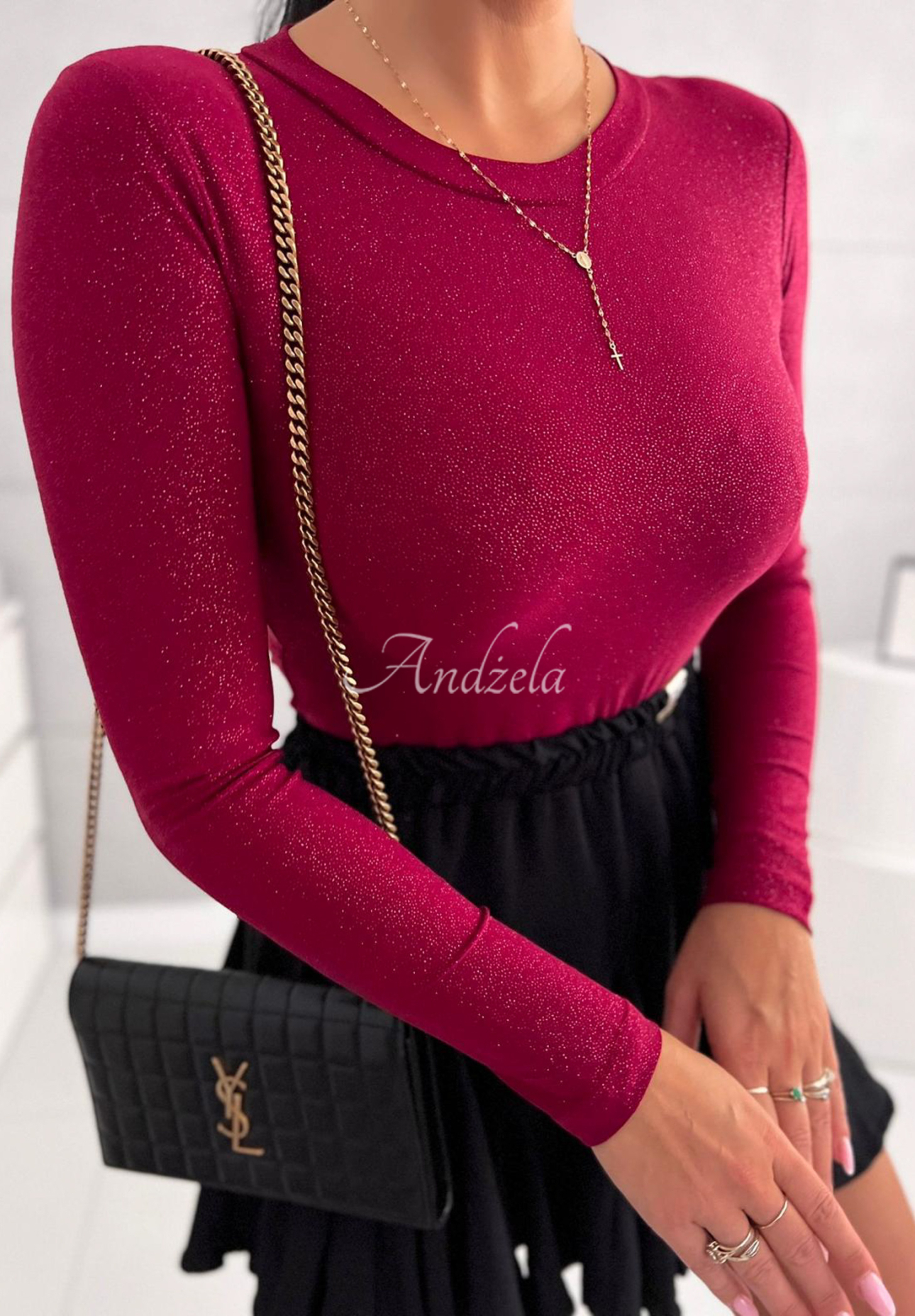 Glänzender Body Really Simple Burgund