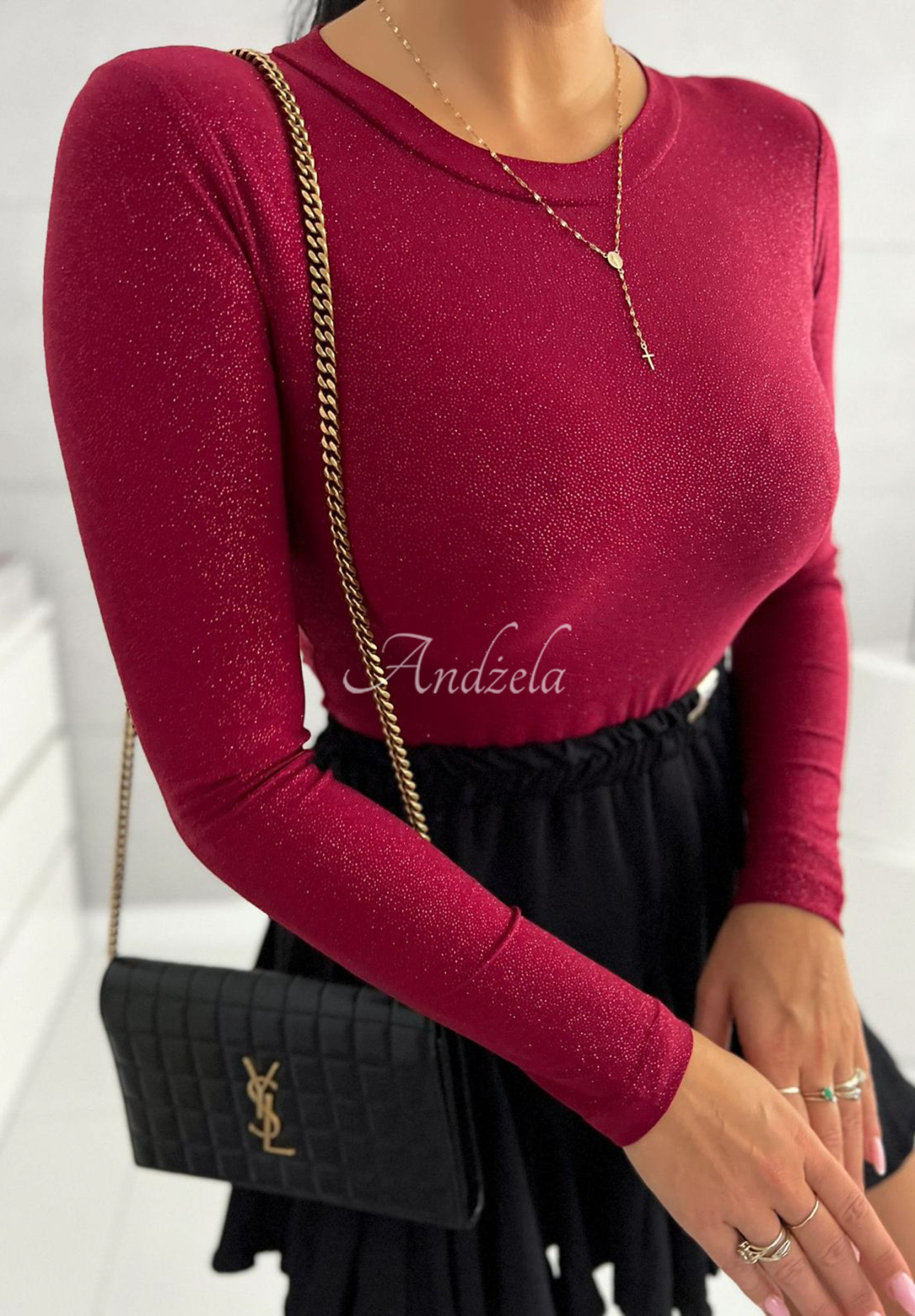 Glänzender Body Really Simple Burgund