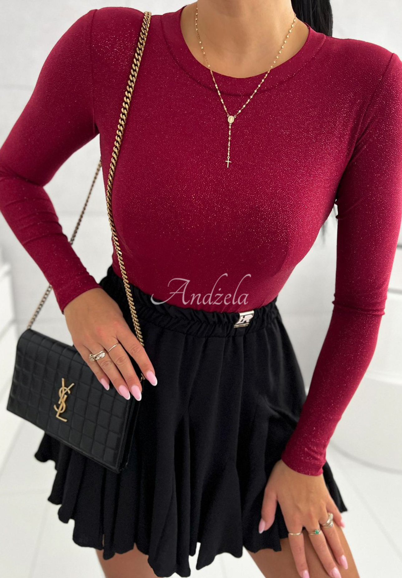 Glänzender Body Really Simple Burgund