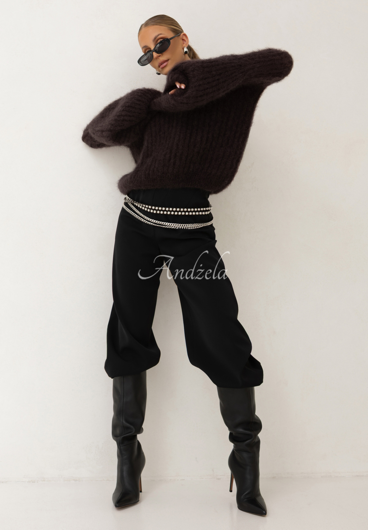 Mohairpullover mit weiten Ärmeln Cocomore Cloudly Schokoladenbraun