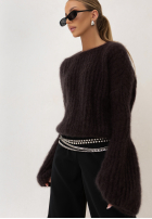 Moherowy Pullover z szerokimi rękawami Cocomore Cloudly Schokoladenbraun