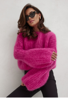 Moherowy Pullover z szerokimi rękawami Cocomore Cloudly Fuchsia