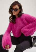 Moherowy Pullover z szerokimi rękawami Cocomore Cloudly Fuchsia