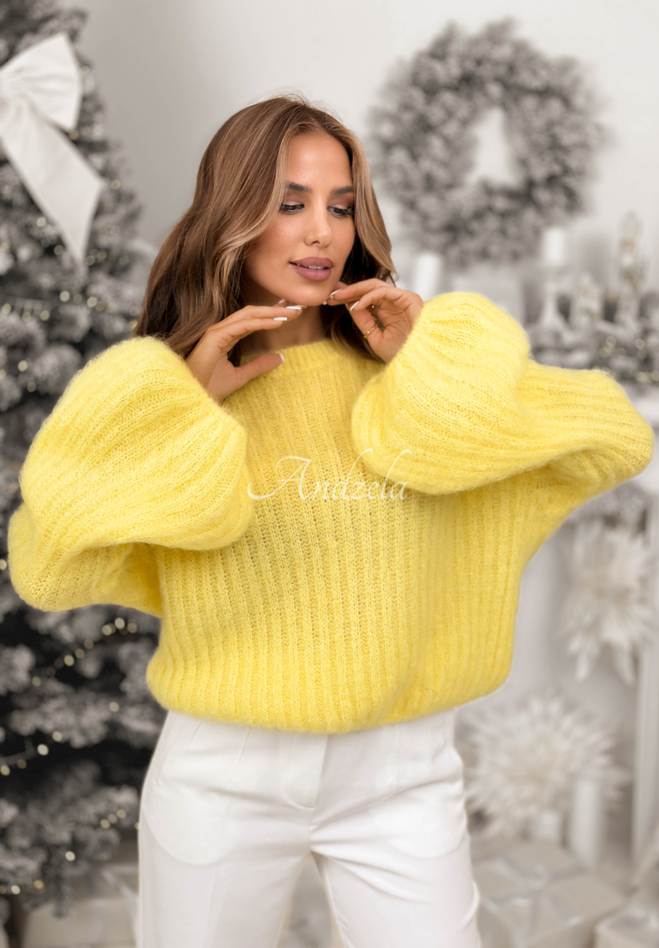 Mohairpullover mit weiten Ärmeln Better Than That Gelb