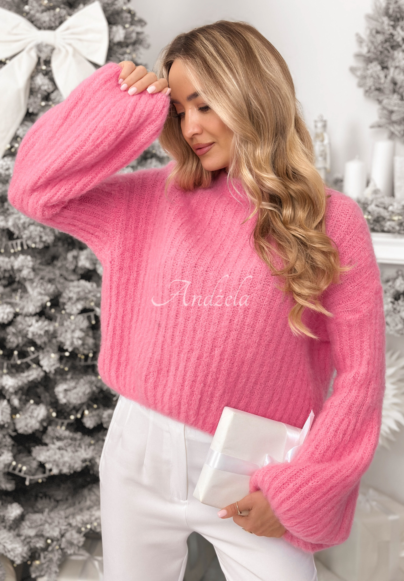 Mohairpullover mit weiten Ärmeln Better Than That Rosa