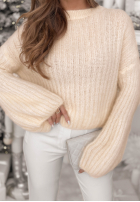 Pullover z szerokimi rękawami Better Than That Ecru