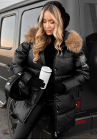 Lange Steppjacke Happy Season Schwarz