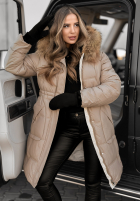 Długa Pikowana Jacke Rivia ciemny beż