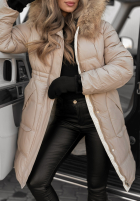 Długa Pikowana Jacke Rivia ciemny beż