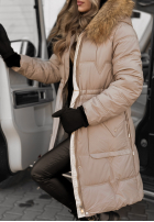 Długa Pikowana Jacke Rivia ciemny beż