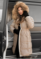 Długa Pikowana Jacke Rivia ciemny beż