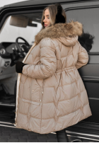 Długa Pikowana Jacke Rivia ciemny beż