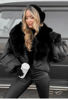Krótka Jacke z futerkiem Snow Thanks Schwarz