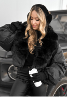 Krótka Jacke z futerkiem Snow Thanks Schwarz