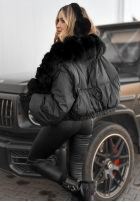 Krótka Jacke z futerkiem Snow Thanks Schwarz