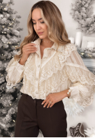 Hemd z koronkowym żabotem Fairy Tale Romance Vanillefarben