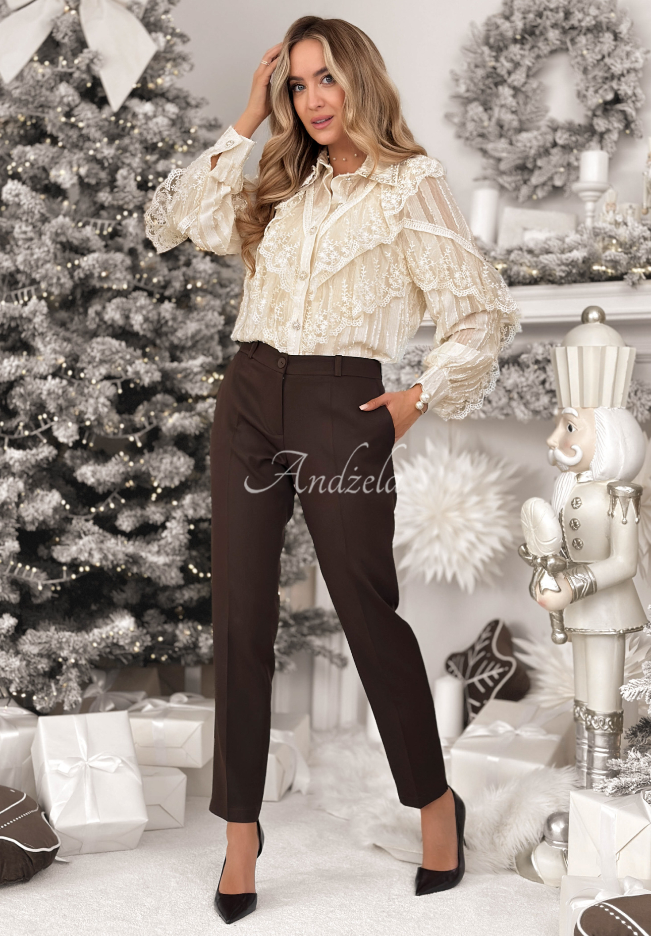 Hemd mit Rüschen Holiday Memories Vanillefarben