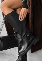 Skórzane Stiefel przed kolano Snow Creek Park Schwarz