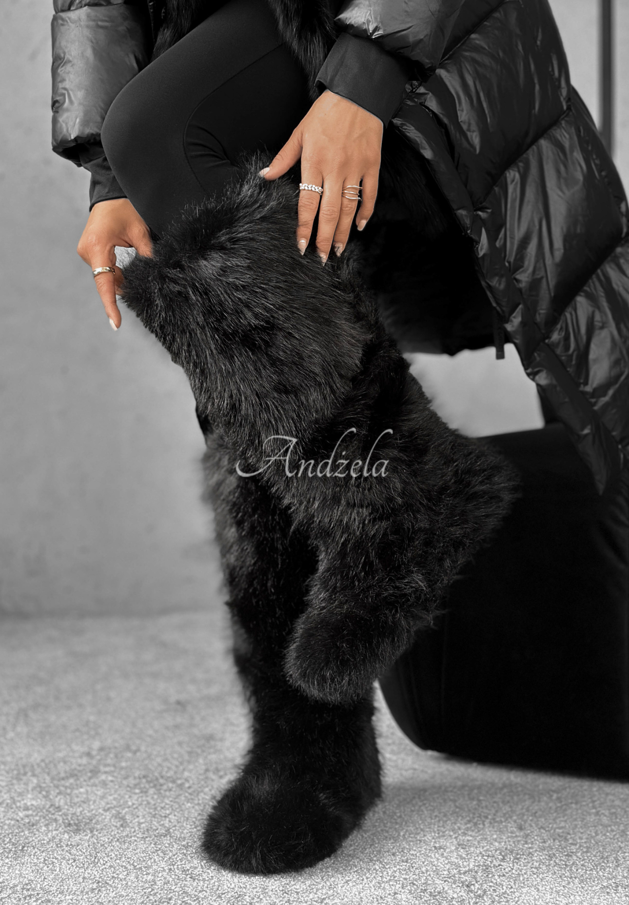 Fellstiefel Grizzly Bear Schwarz